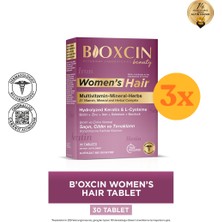 Bioxcin Women's Hair 30 Tablet - 3 Adet (90 Tablet) - Dezenfektan Hediyeli (%72 Alkol)