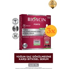 Bioxcin Forte Yoğun Saç Dökülmesine Karşı Bitkisel Serum 3X50 ml - 3 Adet (9X50 Ml) - Dezenfektan Hediyeli (%72 Alkol)
