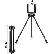 15 cm Mini Metal Tripod Telefon ve Kamera Tutucu, Stabil ve Kolay Kullanım