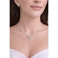 Klc Takı Kadın Yusufcuk Model Su Yolu Zirkon Taşlı Kolye Küpe Seti