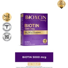 Bioxcin Biotin 5000 Mcg 30 Tablet - Dezenfektan Hediyeli (%72 Alkol)
