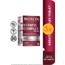 Bioxcin Forte Keratin Complex 60 Tablet - 3 Adet (180 Adet) - Dezenfektan Hediyeli (%72 Alkol)