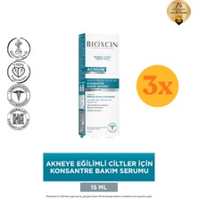 Bioxcin Acnium Konsantre Bakım Serumu 15 ml - 3 Adet (45 Ml) - Dezenfektan Hediyeli (%72 Alkol)