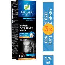 Bioder Erkek 175 ml Tüy Dökücü Sprey - 3 Adet (525 Ml) - Dezenfektan Hediyeli (%72 Alkol)