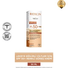 Bioxcin Sun Care Melatone Lekeli Ciltler Için 50 ml 50 Faktör Renkli Güneş Kremi - Dezenfektan Hediyeli (%72 Alkol)