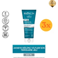 Bioxcin Acnium Sebum Dengeleyici 200 ml Yüz Temizleme Jeli - 3 Adet (600 Ml) - Dezenfektan Hediyeli (%72 Alkol)