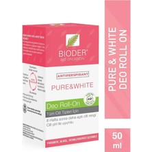 Bioder Antipersprant Pure & White Unisex Roll-On 50 ml - Dezenfektan Hediyeli (%72 Alkol)