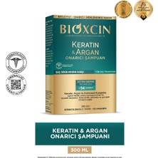 Bioxcin Keratin & Argan 300 ml Onarıcı Şampuan - Dezenfektan Hediyeli (%72 Alkol)