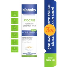 Biobaby Atopik Ciltler Için Bakım Kremi 100 ml - 3 Adet (300 Ml) - Dezenfektan Hediyeli (%72 Alkol)