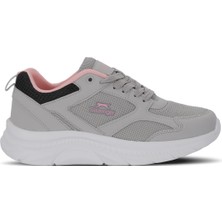 Slazenger Kadın Beyaz Koşu & Yürüyüş Spor Ayakkabısı Suni Deri Açık Gri - Pembe Taban Phylon
