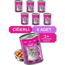 Hobi Maxicat Ciğerli Yetişkin Kedi Konservesi 400 gr x 6 Adet - Taurin Destekli, Tam ve Dengeli Mama