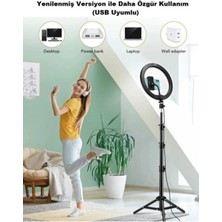10 Inç Renkli LED Ring Light, Tripod ve Selfie Makyaj Işığı Seti