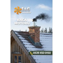 E&G Fan Aspiratör Egbm Soba Borusunu Sökmeden Temizlemeye Yardımcı Baca Motoru -Duman Geri Basmaz 10 Metre Kablo - Siyah