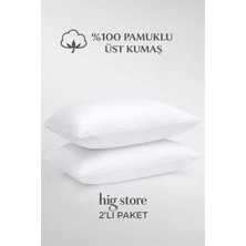 Hig Store Ekomod %100 Pamuk Sıvı Su Geçirmez Yastık Alezi 2 Adet 50X70 Ebat Fermuarlı