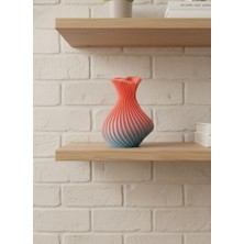 Rory 3D Dalga Desenli Kalp Formlu Dekoratif Vazo Pembe 15 cm