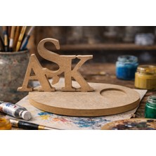 Unbranded Boyanabilir Ahşap "aşk" Yazılı Kahve Sunumluğu ve Mumluk Seti - 18X10 cm