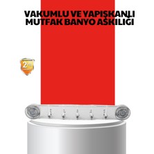 MK Beykoz Vakumlu ve Yapışkanlı Mutfak Banyo Askılığı 5 Bölmeli Pratik Düzenleyici