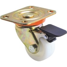 Uygur Frenli Tablalı Döner Tekerlek, Ø55 Mm, Beyaz, Pa, 150 kg