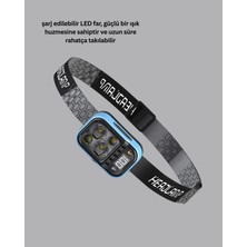 Rory Type C Şarjlı LED Kafa Lambası Güç Göstergeli 53 Modlu