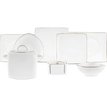 Karaca Square Bone Lucia 60 Parça 12 Kişilik Kare Yemek Takımı