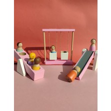 6ı Peg Bebek ve Park Seti Ahşap Oyuncak