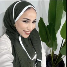 Modakaşmir Aminenesil Biyeli Müslin Şal Haki Renk