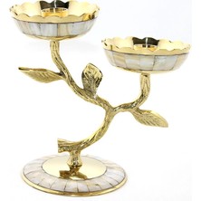 Ynt İthalat Pirinç Sedefli 2'li Şamdan 5934