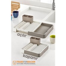 Sb Shopping Hsnet Açılır-Kapanır Bulaşıklık - Bulaşık Durulama Sepeti Tabaklık Bulaşık Kurutmalık Latte