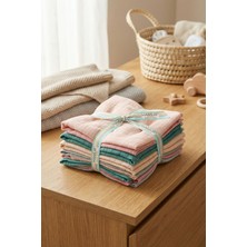 Hamur 8'li Bebek Ağız Mendil Seti 24X24 cm %100 Pamuk Müslin Bez  Renkli