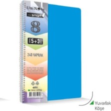 eOfis I'am Smart Plastik Kapak 125 Yaprak 4+1 Bölmeli Spiralli A4 Defter