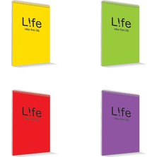 Uninote Çınar Life A5 PP Kapak 40 Yaprak Kareli Bloknot 12'li Paket