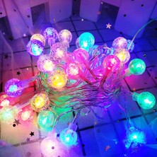 Oktay Sesal Crystal LED Light Ball Yılbaşı Ağacı Işığı Renkli Noel Işığı Renkli Kristal Top LED Işık 220 V Fişli