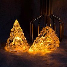 Oktay Sesal Mini Işıklı Çam Ağacı Yılbaşı Ağacı Warm Light LED Noel Tree Kristal Görünümlü Çam Ağacı Işıklı Çam