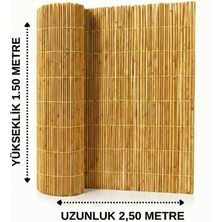 AYGHOME - 1.50X2.50 Metre Misina Örgülü Doğal Kamış Hasır - Misina Dokuma Balkon ve Bahçe Çiti