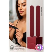 SHC4200 Mey Ithalat® 2’li Bordo Safir Doku Çift Taraflı Ince Kullan-At Tırnak Törpüsü