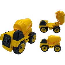 Can-Em Oyuncak Sök Tak Iş Makinaları Sarı Renkli Eğlenceli Araç Seti 3-6 Yaş İçin