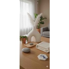 Minimalist Krem Renk Seramik Dekoratif Vazo