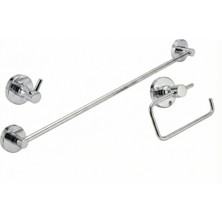 Enalburumtr Paslanmaz Krom 2'li Bornoz Askısı / Tuvalet Kağıdı Askısı / Havluluk / 3'lü Banyo Set