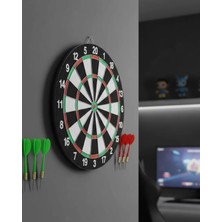 Twin Store Kaliteli Ahşap Dart Tahtası 12 Inç 4 Dart Ok Seti