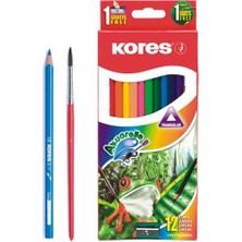 Kores Aquarel Boya Kalemi Kalemtraş + Fırça 12'li
