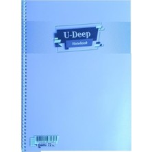 Notebook U-deep PP Kapak Spiralli A4 72 Yaprak Kareli Defter 12'li Paket