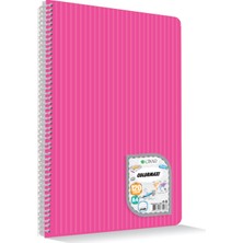 Uninote Colormaxi PP Kapaklı A4 Spiralli 40 Yaprak Kareli Defter 12'li Paket