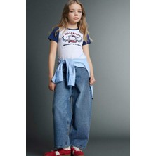 DeFacto Baggy Fit Geniş Paça Jean Pantolon Kız Çocuk G4650A826SM