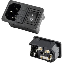 Zemira IC-214A-S C14 Power Soket Erkek Anahtarlı+Fuseli Kulaksız Ul Sertifikalı