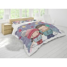 Sarel Sevimli Karakter Çift Baskılı 3D Çift Kişilik Nevresim Takımı