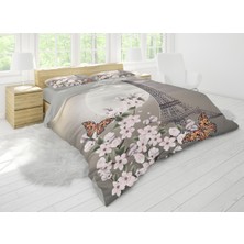 Sarel Paris Baskılı 3D Çift Kişilik Nevresim Takımı