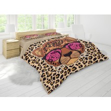 Sarel Sevimli Leopar Motifli 3D Çift Kişilik Nevresim Takımı