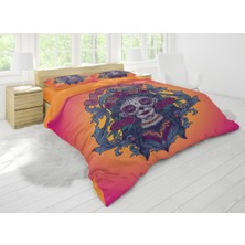 Sarel Sugar Skull Desenli 3D Çift Kişilik Nevresim Takımı