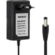 Zemira Weko 14.4 Volt - 1 Amper 5.5*2.5 Uçlu Plastik Işıklı Kasa Priz Tip Adaptör