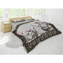 Sarel Sevimli Çift Kediler Baskılı 3D Çift Kişilik Nevresim Takımı